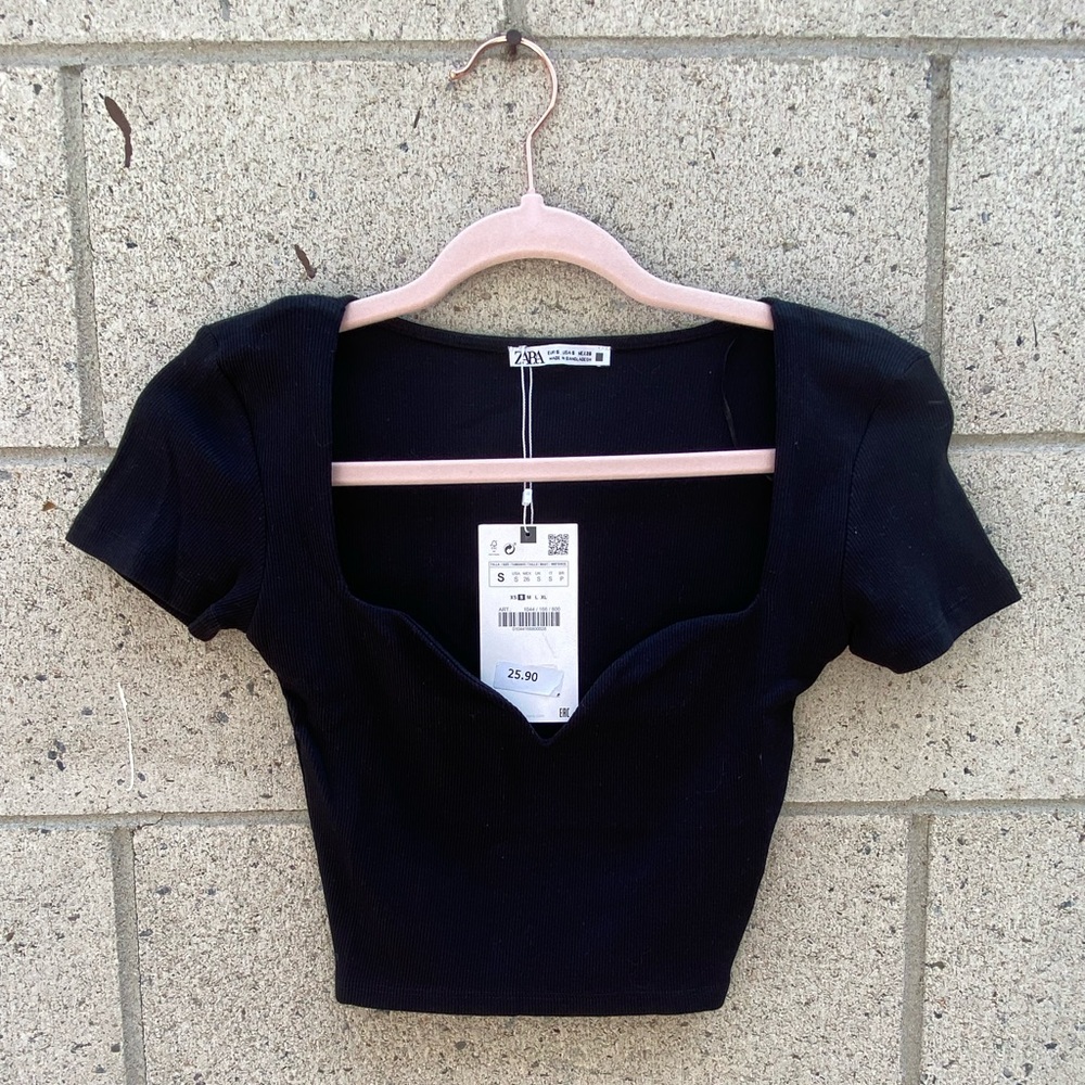 Zara black crop top